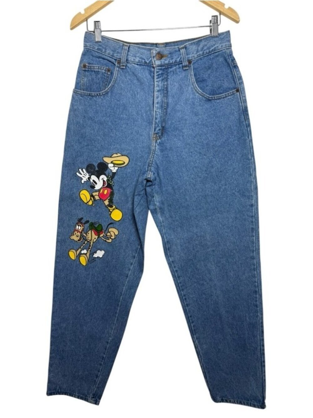 Vintage Disney Western Mickey Mouse Denim Jeans Size 11 Waist 29” Inseam 30”